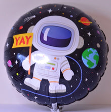 Cargar imagen en el visor de la galería, Globo grande color negro estilo espacial Happy Birthday
