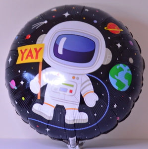 Globo grande color negro estilo espacial Happy Birthday