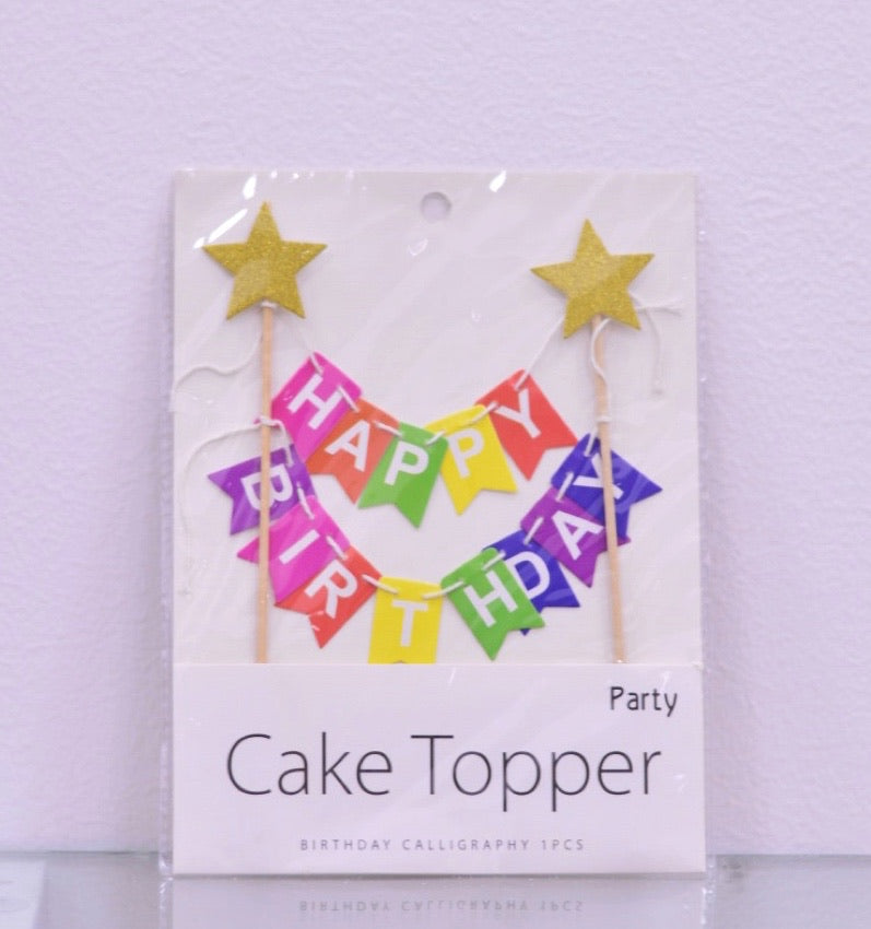 Cake Topper multicolor Happy Birthday