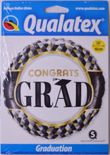 Cargar imagen en el visor de la galería, Globo grande color negro con dorado cuadros Congrats Grad
