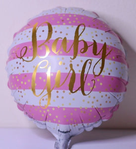 Globo mediano color blanco con rosado claro Baby Girl