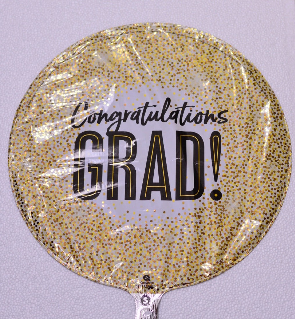 Globo grande dorado negro Congratulations Grad!