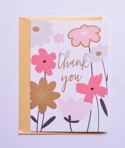 Tarjeta pequeña flores Thank You