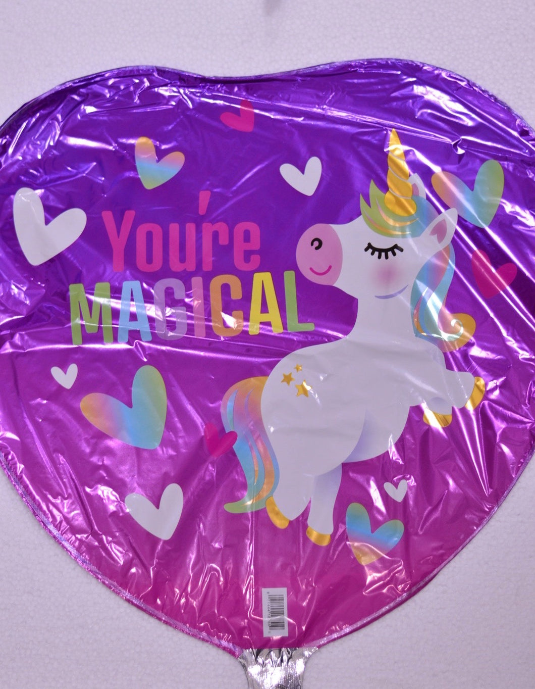 Globo grande corazón morado unicornio You’re Magical