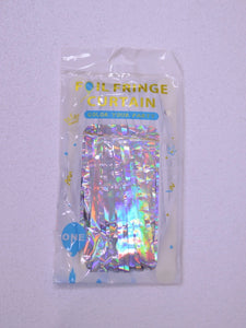 Cortina Foil Fringe Plateado Tornasol