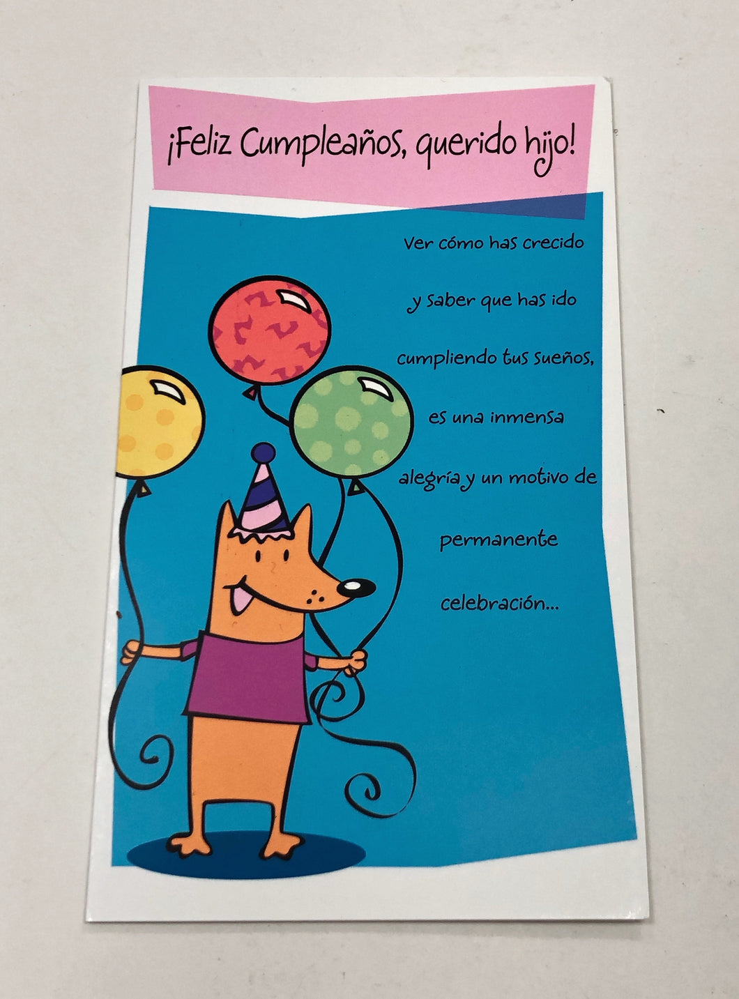 Tarjeta mediana ¡Feliz Cumpleaños Querido Hijo!