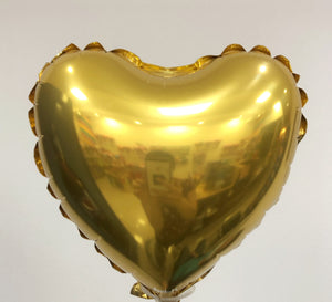 Globo mediano corazón dorado