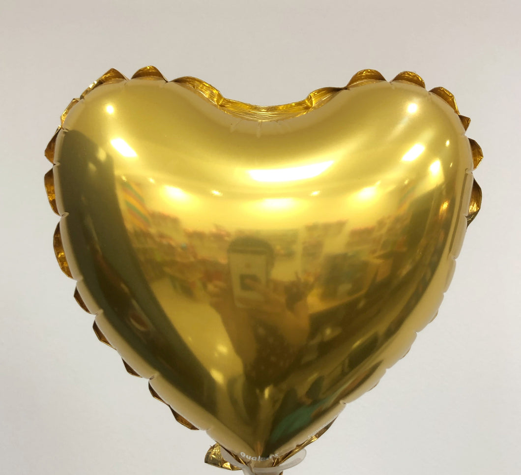 Globo mediano corazón dorado