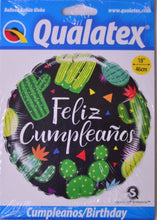 Cargar imagen en el visor de la galería, Globo grande color negro diseño cactus Feliz Cumpleaños
