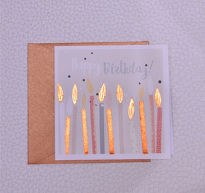 Tarjeta pequeña velas Happy Birthday